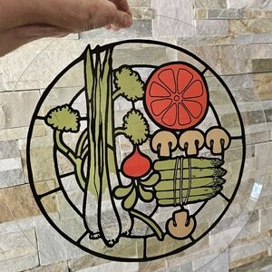 Vintage glass serving platter veggie tray